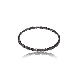 Open image in slideshow, Wired Bangle Blackened Silver Bracelet 023
