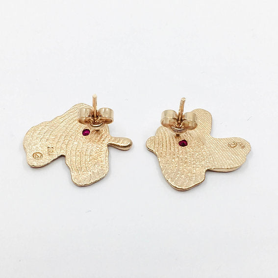 Gold and Ruby Blossoms Earrings