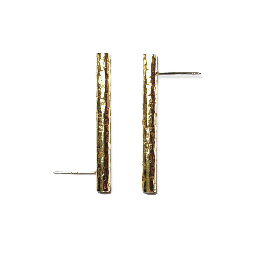 Brass Thin Tube Stud earring