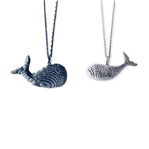 Moby Dick Rhutenated Pendant Necklace