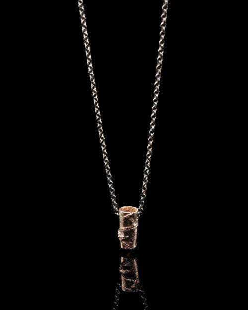 Shibuichi Tiny Vertical Tube Necklace