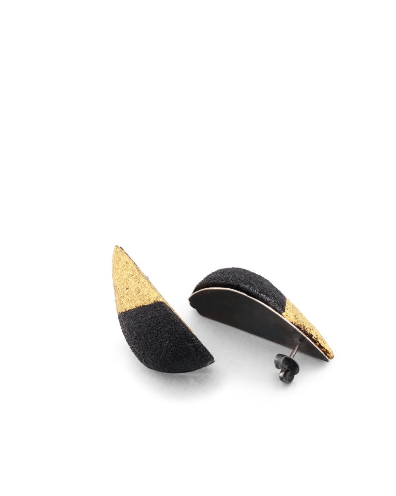 Bold Minimalism Gold Half Drop Earrings